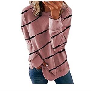 Pink and Black Crewneck Sweatshirt